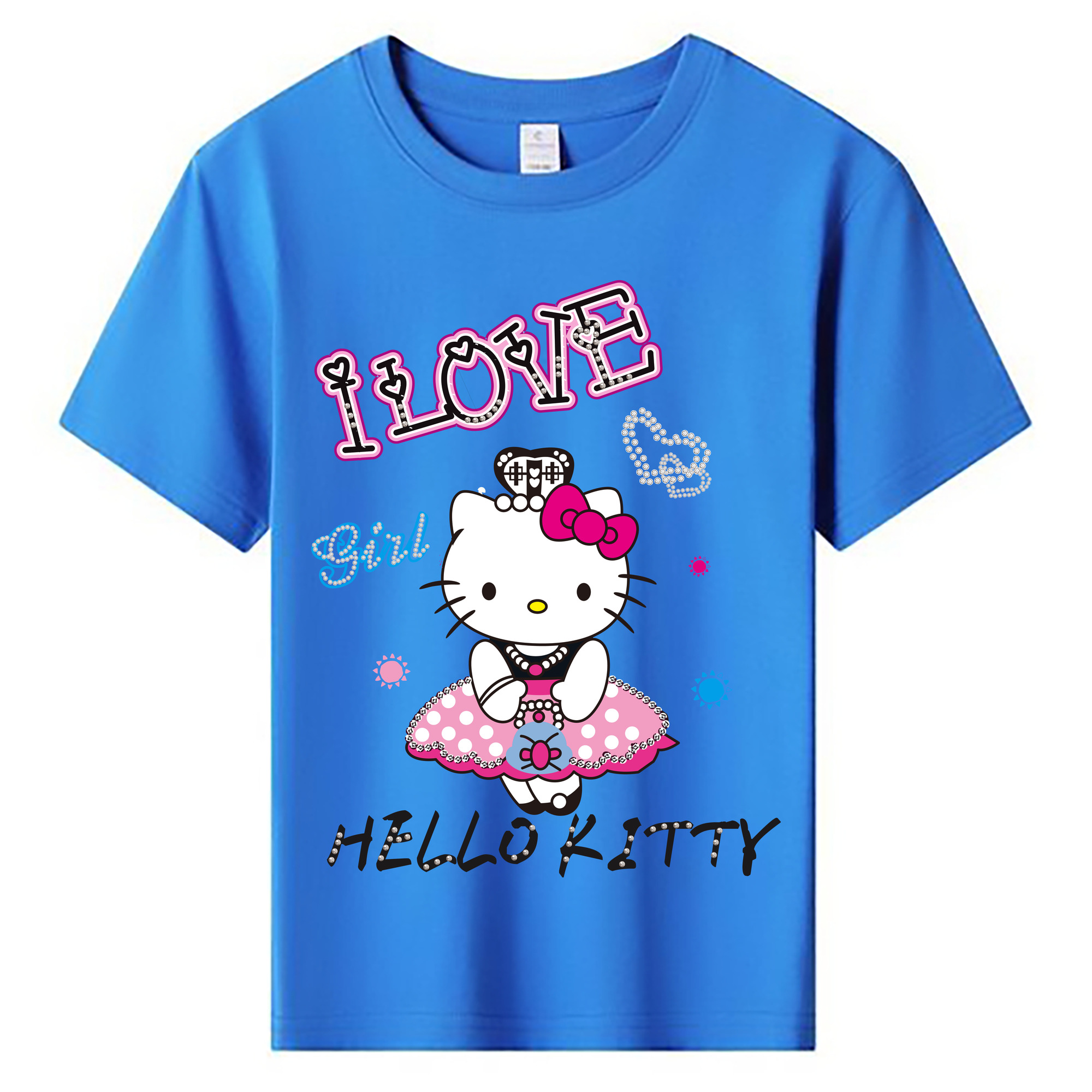 （画像用） Hello Kitty ハローキティ 綿100％キッズTシャツ（フロントプリント）